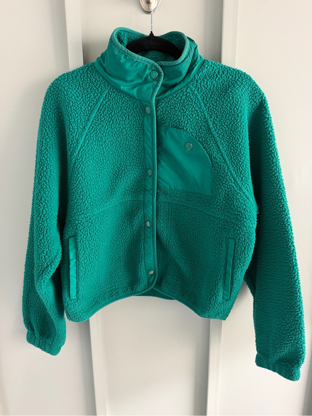 Athletic Works Vibrant Green Snap-Front Fleece Jacket - Size XS